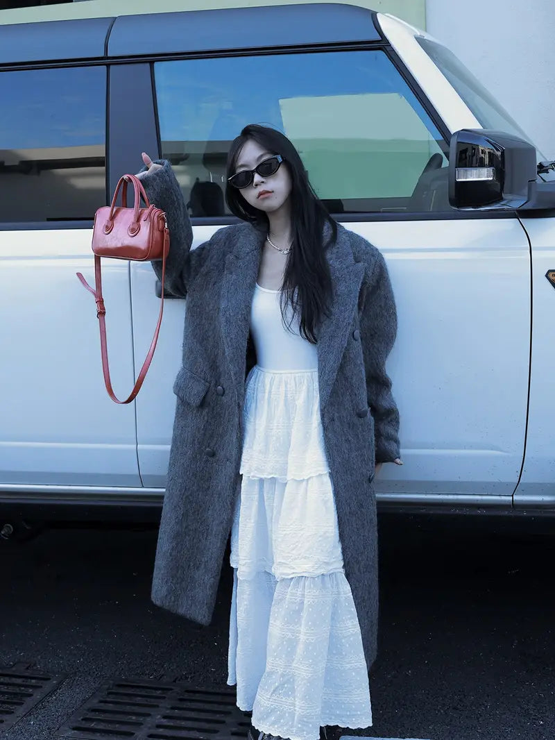 Thickened Winter New Style Woolen Long Coat with a Loose Fit And a Sophisticated Feel - The Best Choice for Autumn And Winter - Women'S Fashionable Outerwear