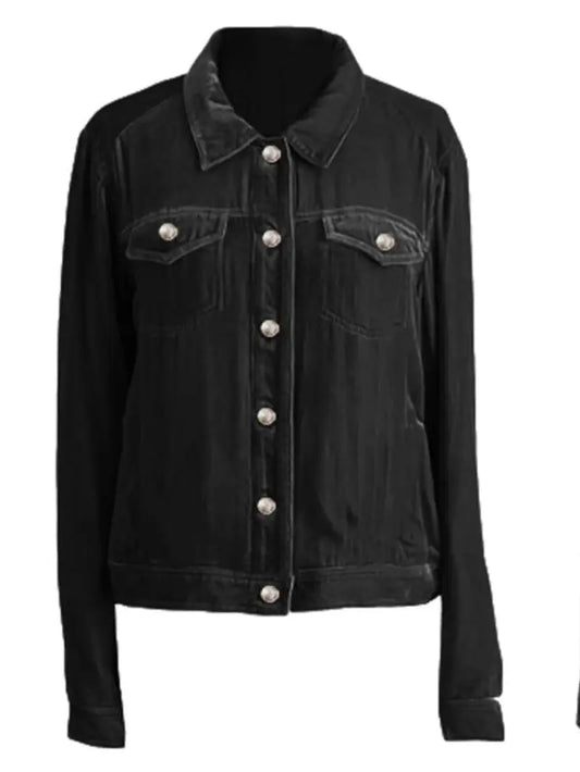 Women'S Fall Coat Vintage Tops Button Workwear Jacket Short Biker Jacket