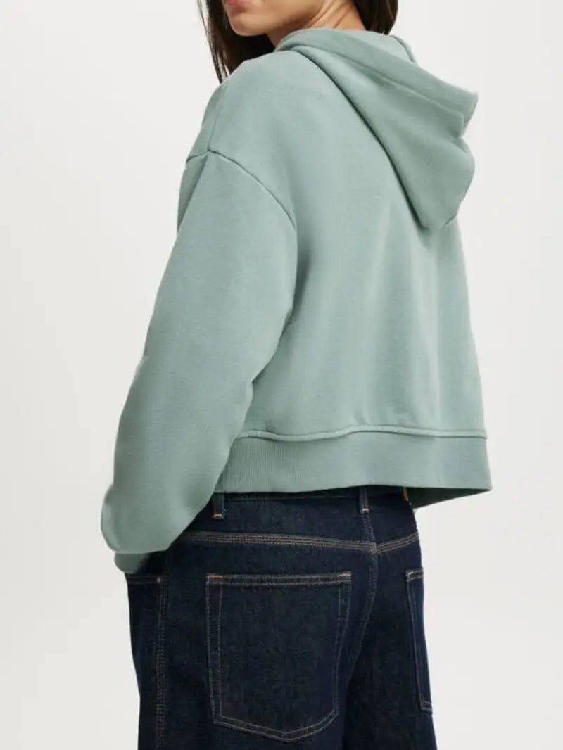 Women'S Elegant Mint Green Hooded Coat - Lightweight Winter Jacket with Cinched Waist, Loose Fit Zipper Front Closure, Chic Outerwear for Office, Travel, Everyday