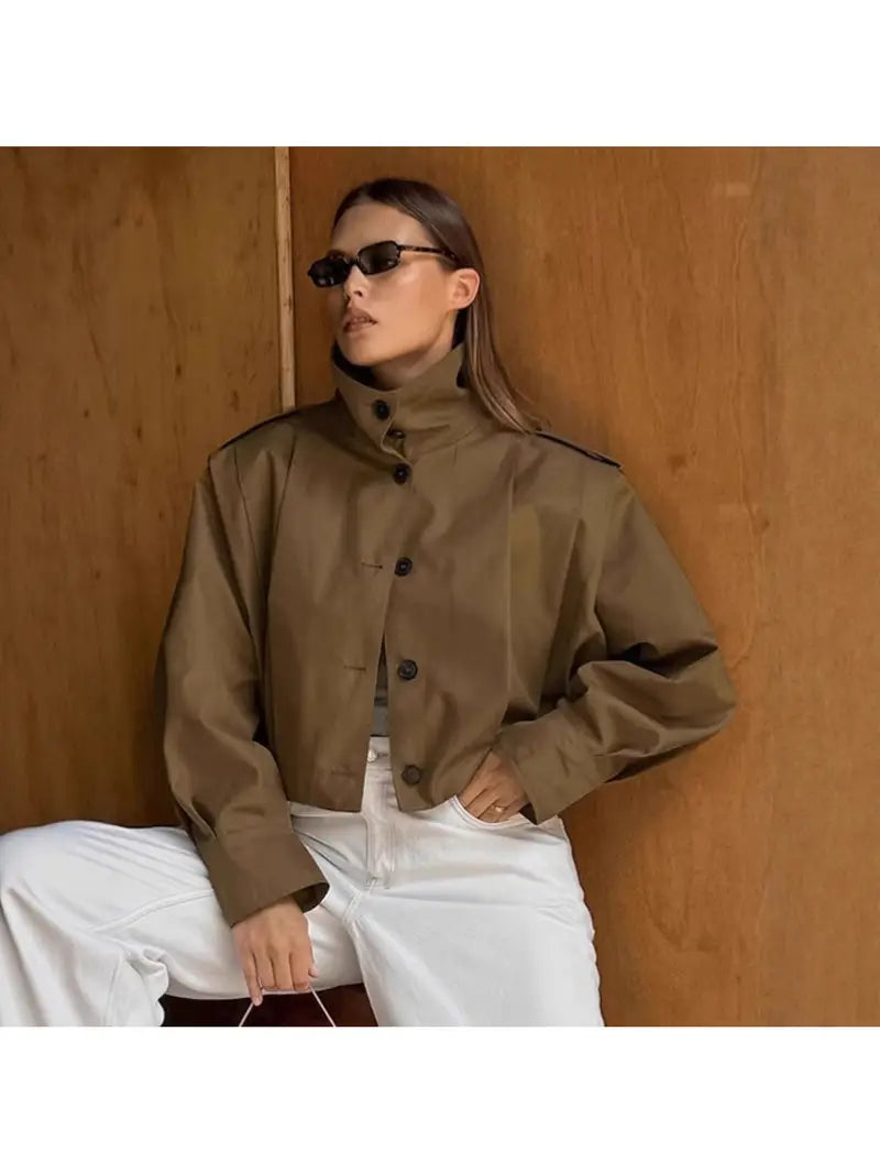 Women'S Vintage-Inspired Pleated Lapel Jacket - Oversized Loose Fit Long Coat with Single-Breasted Button Closure, Trench Coat Women With Hood, Trench Coat Women Long