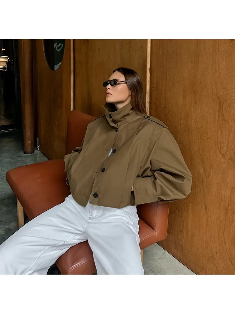 Women'S Vintage-Inspired Pleated Lapel Jacket - Oversized Loose Fit Long Coat with Single-Breasted Button Closure, Trench Coat Women With Hood, Trench Coat Women Long