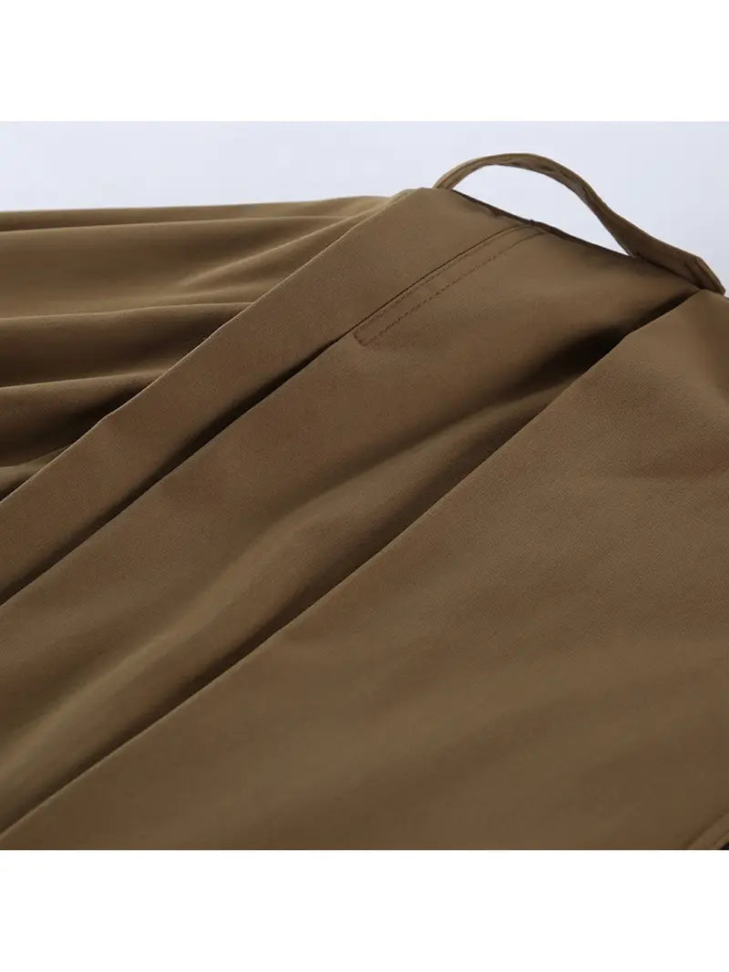 Women'S Vintage-Inspired Pleated Lapel Jacket - Oversized Loose Fit Long Coat with Single-Breasted Button Closure, Trench Coat Women With Hood, Trench Coat Women Long