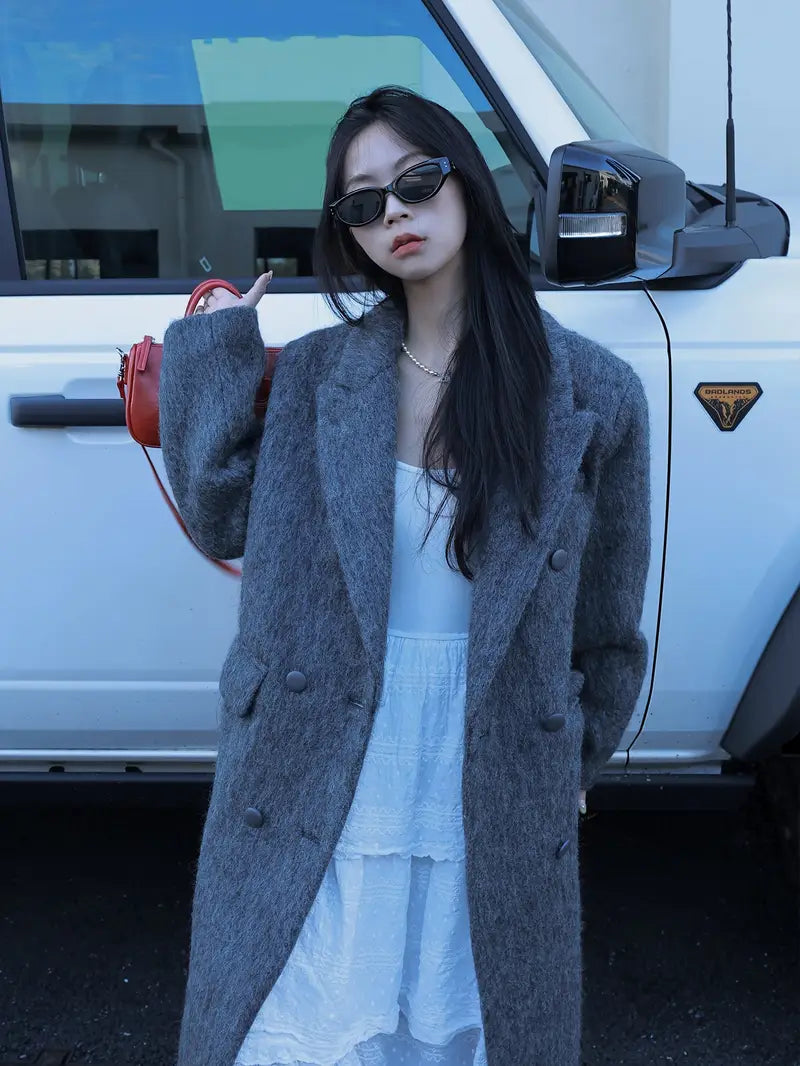 Thickened Winter New Style Woolen Long Coat with a Loose Fit And a Sophisticated Feel - The Best Choice for Autumn And Winter - Women'S Fashionable Outerwear