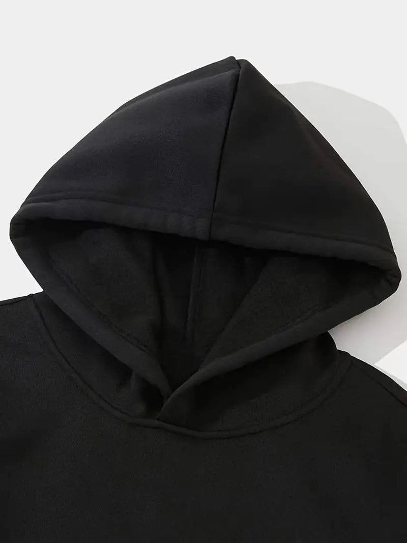 1pc Mysterious-Style Geometric Pattern Cotton Hoodie for Women, Casual Comfortable Mid-Stretch Fabric, Cute Round Neck Pullover for Everyday Wear and Night Activities - Autumn/Winter Collection