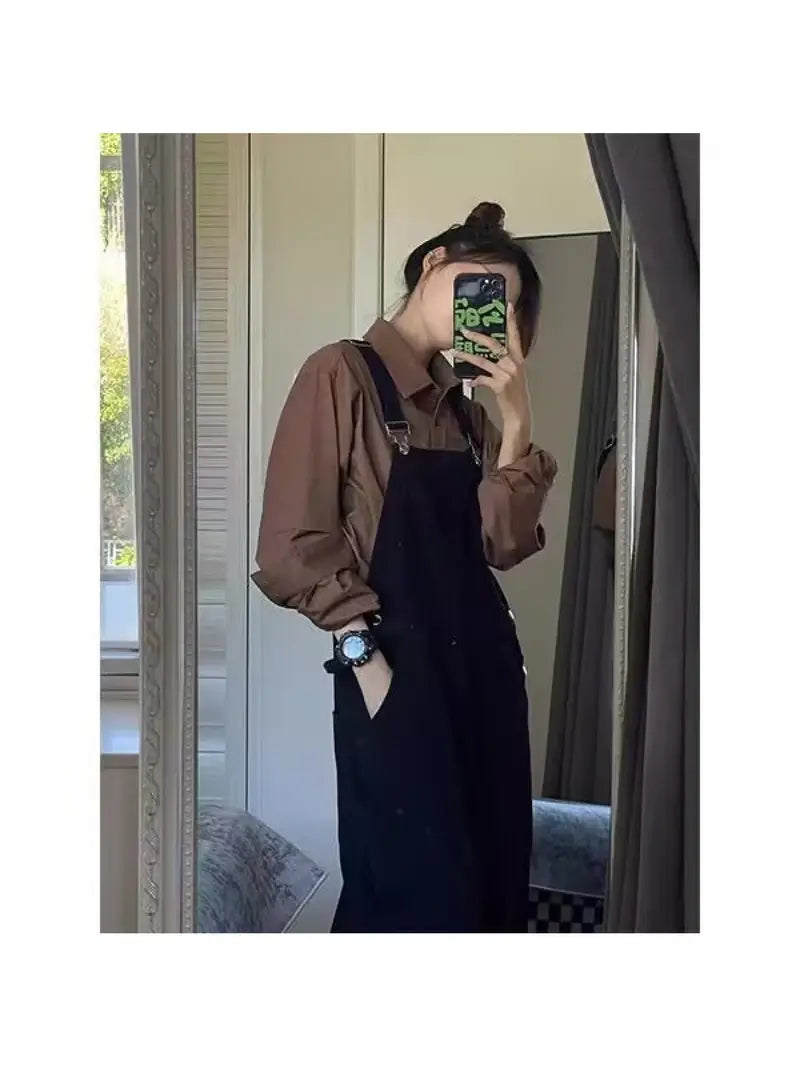 Women'S Oversized Collar Casual Shirt Coat - Coffee Brown Long Sleeve Loose Fit Blazer, All-Season Versatile Layering Piece for Casual and Formal Outfits